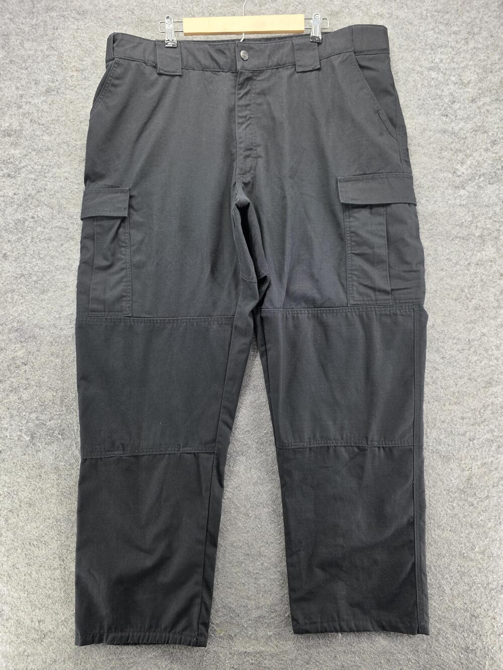 5.11 Tactical Series Pants Mens 45x32 Black Cargo Relaxed Canvas Polyester